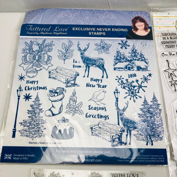 Assorted Christmas Holiday Clear Rubber Stamps Dies Lot 11 Packs Various Brands - Picture 3 of 7